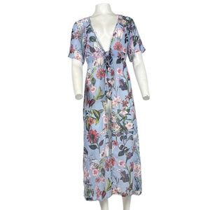 Floral Cardigan Light Blue